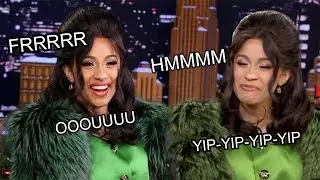 Cardi B keeps making weird sounds with Jimmy Fallon !!!