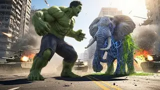 Giant Elephant Rampage! Hulk & Army Unite &ndash; Ultimate Monster Fight