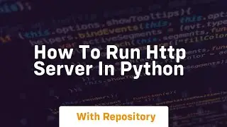 how to run http server in python