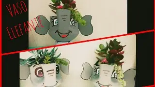 Vaso elefante feito com garrafa de sabão / passo a passo
