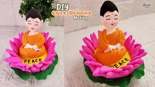 🪷DIY Cute Buddha making with Super Clay | Cute things to make with clay | Air Dry Clay craft ideas