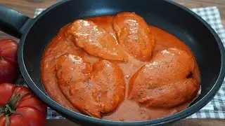 &iexcl;IDEAL PARA LA CENA! PECHUGAS DE POLLO EN SALSA DE TOMATE CREMOSA. F&Aacute;CIL Y R&Aacute;PIDO