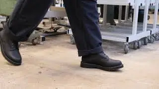 Black Greasy Grain 8 Eye Derby Boot
