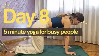 5 minute yoga for busy people - day 8 | 30-day yoga challenge | no mat, no props | Yoga with SukHi