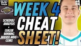 The ULTIMATE Week 4 Fantasy Basketball Strategy CHEAT SHEET! Top Streamers and Waiver Wire Sleepers!