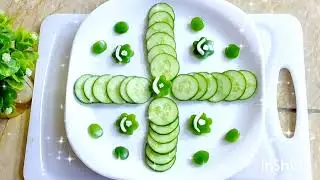 Beautiful 14 August Themed Cucumber Salad Platter|Independence Day Food Decoration