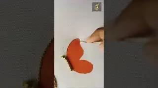 Butterfly Painting with Beads Work | Hand Embroidery ArtSequence 04 #blousedesigns #embroiderydesign