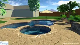 Freeform Pool With Raised Spa Are 15'x30'