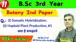 Somatic Hybridization, Haploid Plant Production, #1, Bsc 3rd year Botany 2nd paper, paper hacker