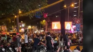 Celebration on the streets,Vietnam football team won seagames gold medal 🥇