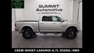 2016 RAM 2500 LARAMIE CREW SHORT BRIGHT SILVER DIESEL 4K WALKAROUND 13268Z SOLD!