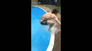 Trent Corney: University of Virgina Defensive End, Jumps out of Pool