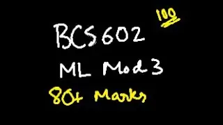 ML MODULE 3 BCS602 | MACHINE LEARNING | 22 Scheme VTU 6th SEM CSE