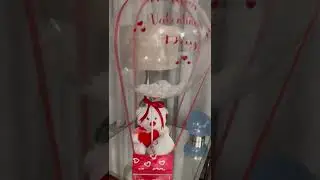 Customized valentine  balloon with a box of gifts!