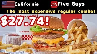 Bacon Cheese Burger combo at Five Guys, which is the most expensive regular combos they have