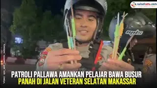 Patroli Pallawa Amankan Pelajar Bawa Busur Panah di Jalan Veteran Selatan Makassar