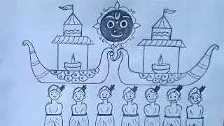  कार्तिक पुर्णिमा ड्राइंग  || Kartika Purnima  Drawing Easy ||Kartika Purnima Boat Drawing ||Boita