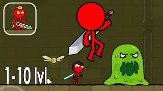 Red Stickman Gameplay Walkthrough 1-10 LVL (iOS)