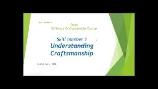 Software Craftsmanship Course - Lecture 1