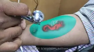 Temporary tattoos using airbrush machine