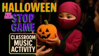 Halloween Stop Game | Classroom Music Activity for Teachers & ESL Students | Pink Ninja Halloween