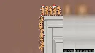 Cute Wood Gingerbread Man Christmas Door Corner Decoration Wooden Frame with Santa Hats and Cane Chr