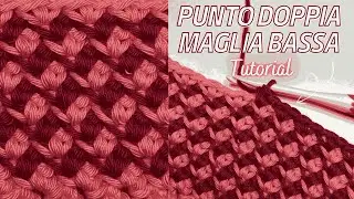 Punto Fantasia a Doppia Maglia Bassa | Tutorial Uncinetto Bicolore con sole Maglie Basse