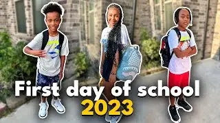 FIRST DAY OF SCHOOL FOR AHVI, QJ AND AHMIR 📚 QJ IS IN MIDDLE SCHOOL NOW!