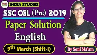 SSC-CGL 9th March Shift 1st  || English paper solution|| Important session for CGL and CHSL||