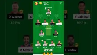 RR vs DC Dream 11 Team #cricket #ipl #shorts #ytshorts