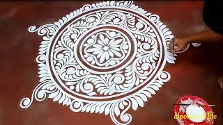 Big Round Alpona Design for beginners/new alpona design 2025/unique alpona/floor art