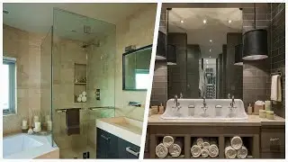 75 Limestone Floor Bathroom With A Trough Sink Design Ideas You'll Love 🔴