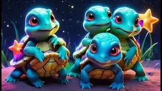 Three Tiny Turtles Count the Stars | Counting Song for Kids | Bedtime Learning Rhyme