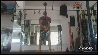 Macebell Training. My left shoulder is not so collaborative, but it's good too😉