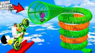 Shinchan and Franklin Tried Impossible Spiral Loop Tunnel Parkour Challenge in GTA 5