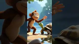 You Won&rsquo;t Believe How This Tortoise Saved the Monkey! #shorts #youtubeshorts