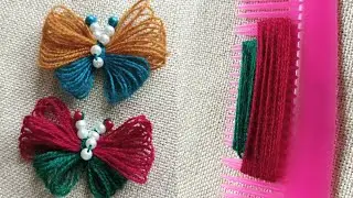 amazing woolen butterfly/easy trick with comb/hand embroidery butterfly
