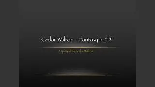 Cedar Walton - Fantasy in D (Pit Inn 1974)