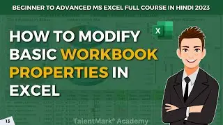 How to Modify Basic Workbook Properties in Excel | Free MS Excel Course | #msexceltutorial