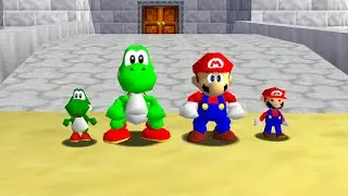 Mario and Yoshi with Mario and Yoshi Plush in Mario 64 - Full Game Walkthrough
