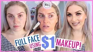 $1 MAKEUP FULL FACE! 😱💦 First Impressions Tutorial 💜 Shop Miss A