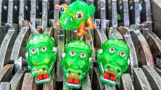 TINY CROCODILES VS SHREDDING MACHINE! WIND UP ANIMALS DESTROYED