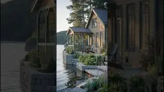 Lakeside Cottage &mdash; Warm Kitchen & Serene Terrace #dreamhome #relax #eleganthomes #home #dreamyspaces