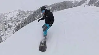 Сноуборд. Черная трасса Ак-Булак. Snowboarding. The black run of the Ak-Bulak resort. 17.01.26