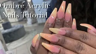 PINK & COLOR OMBR&Eacute; NAILS 💅🏽✨Young Nails Flamingo Acrylic Nails Tutorial |  Nail Tech ✨