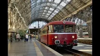 Mit dem Schienenbus in den Frankfurter Hauptbahnhof