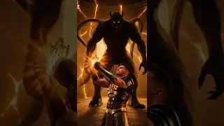 Epic fantasy AI cinematic trailer: warrior vs darkness, mythic short film of power and destiny now!!
