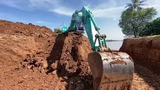 Excavation for access to river land🚧.  #machine #automobile #mrnun