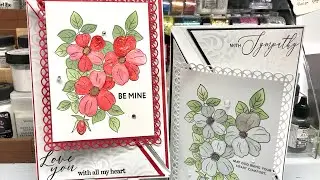 Let's Make a 5x7 Card - Triangle Fun Fold Card, Stenciling and Stamping