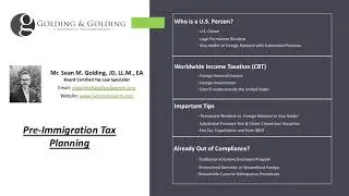 Pre-Immigration Tax Planning: Prepare for US Taxes - 5 Tips for Preparing to Become a US Tax Person